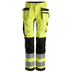 6730 Spodnie AllroundWork+ z workami kieszeniowymi - damskie, EN 20471/2 kolor żółty Snickers Workwear