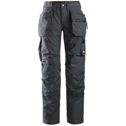 6701 Spodnie AllroundWork+ z workami kieszeniowymi - damskie kolor stalowo-czarny Snickers Workwear